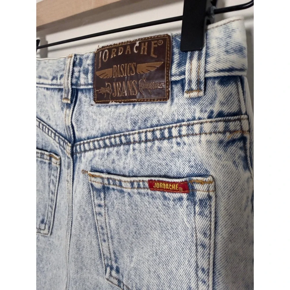 Vintage Jordache Basics Acid Wash Denim Mini Skirt High Waist Size 12